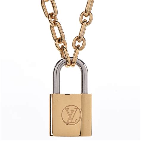 lv lock necklace gold|14k louis vuitton necklace.